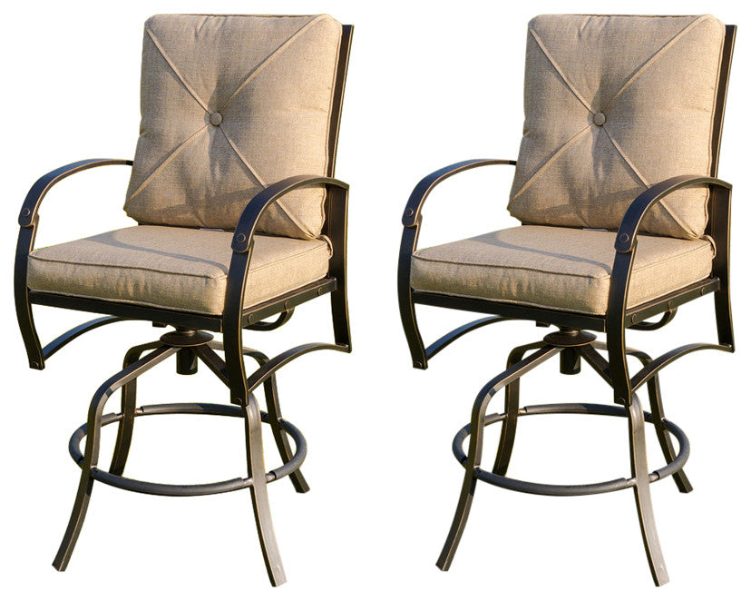 Sinclair Bar Chair With Back and Seat Cushion, Set of 2
