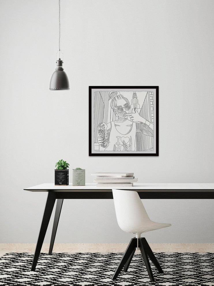 "NY Ice Cream" Framed Painting Print, 32"x32"