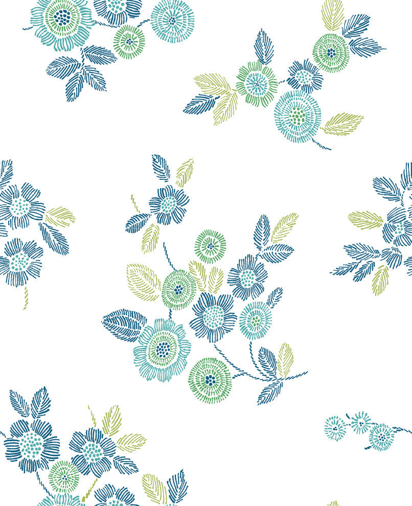Malaga Green Floral Wallpaper Bolt
