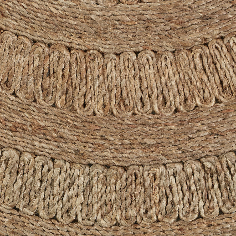 Gray Toned Braided Organic Jute Area Rug, 8' Round