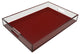Lucite Tray with handle, Red