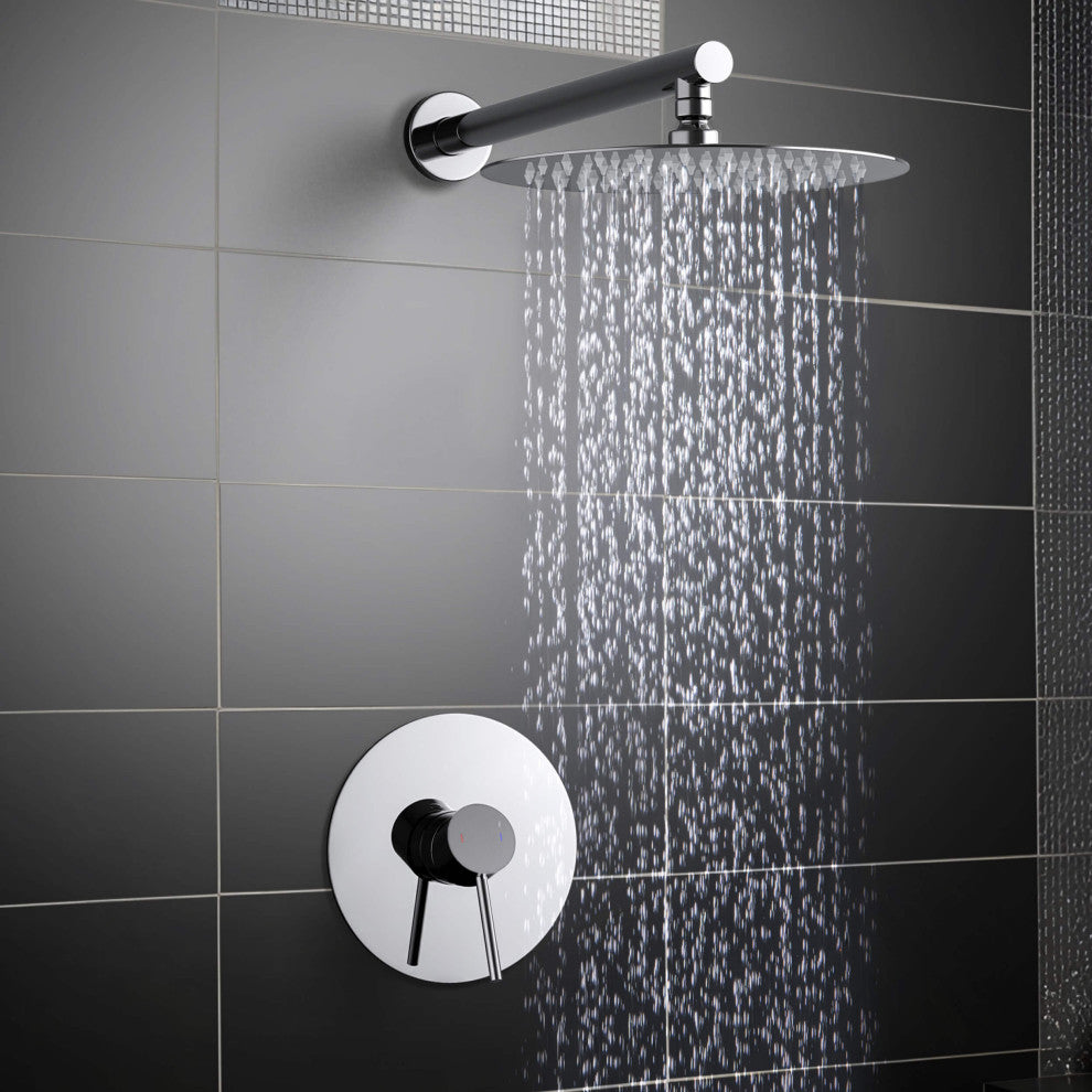 Circular Single Function Shower System, Rough, Valve, Chrome