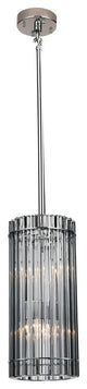 Chrome Frame, Clear Crystal Rod Pendant Light Fixture