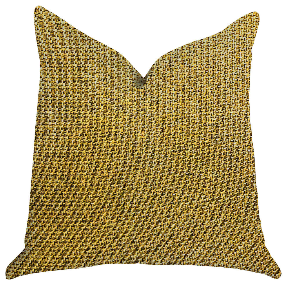 Mustard Seed Luxury Throw Pillow in Dark Yellow, 20"x20"