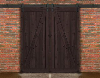 Farm Style Sliding Door, Distressed Smoke Finish