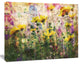 Coreopsis Flowers and Paint Splashes, Flower Artwork on Canvas, 20"x12"