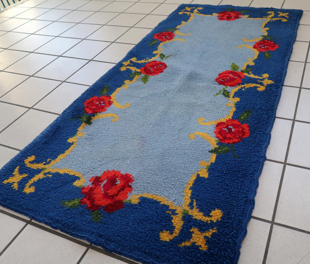 Vintage French Savonnerie Rug 2.5'x5', 76cmx155cm 1960s