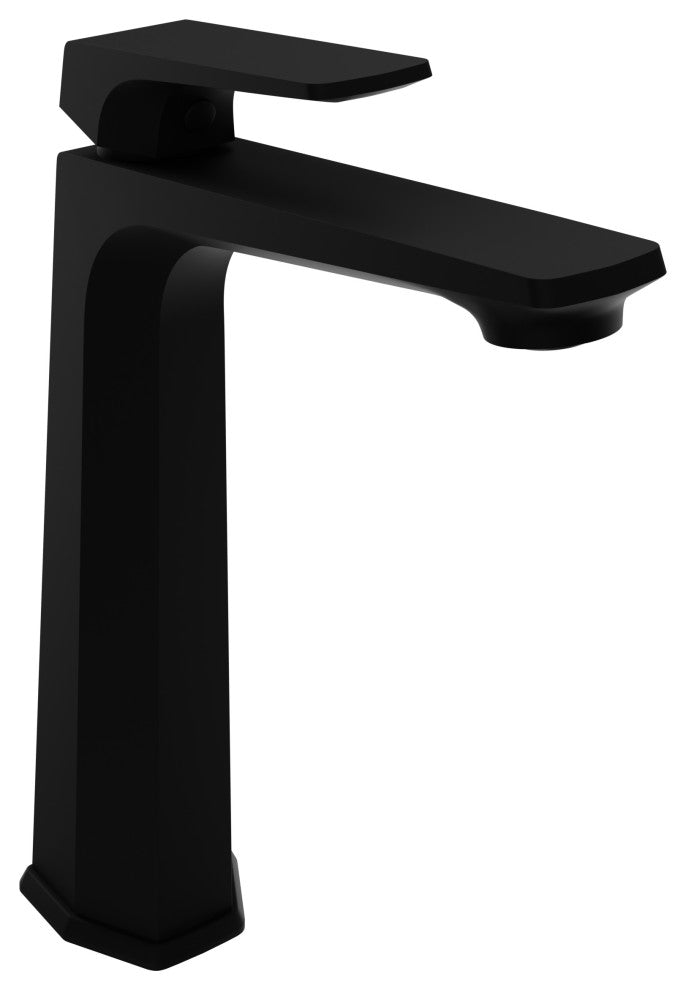 1-Handle Bathroom Vessel Sink Faucet, Matte Black