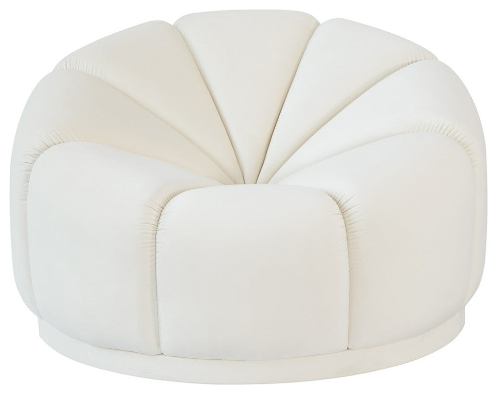 Marshmallow Cream Velvet Lounge Chair - Cream