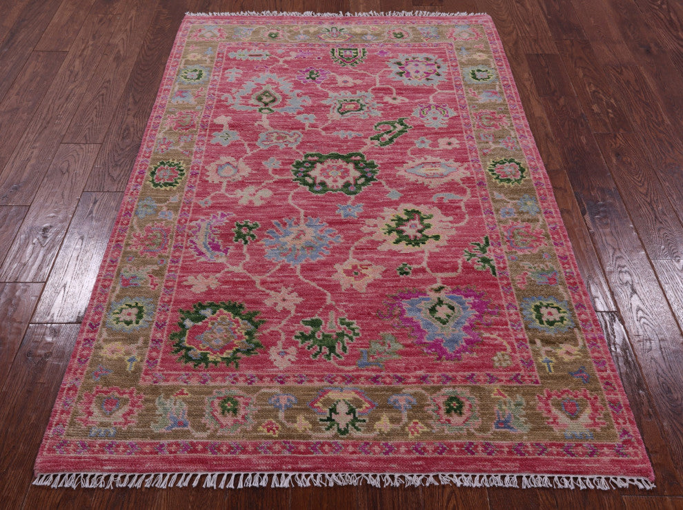 4' 0" X 6' 2" Turkish Oushak Hand Knotted Wool Rug - Q15333