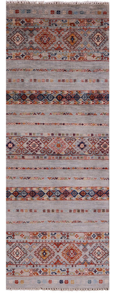Runner Khorjin Super Kazak Hand-Knotted Wool Rug 2' 5" X 6' 7" Q10836