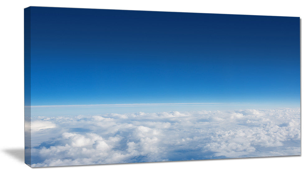 "Puffy Clouds Above View" Extra Large Wall Art Landscape, 1 Panel, 60"x28"
