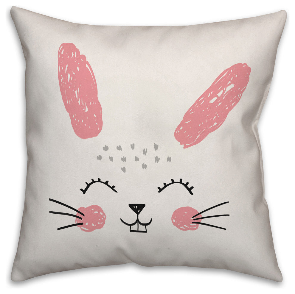 Reversible Bunny 18x18 Throw Pillow Cover
