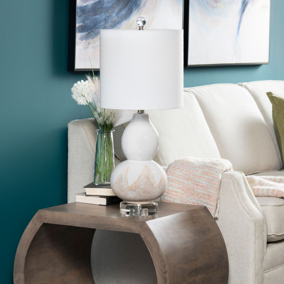 Ainsley 31" Table Lamp With Linen Drum Shade, White