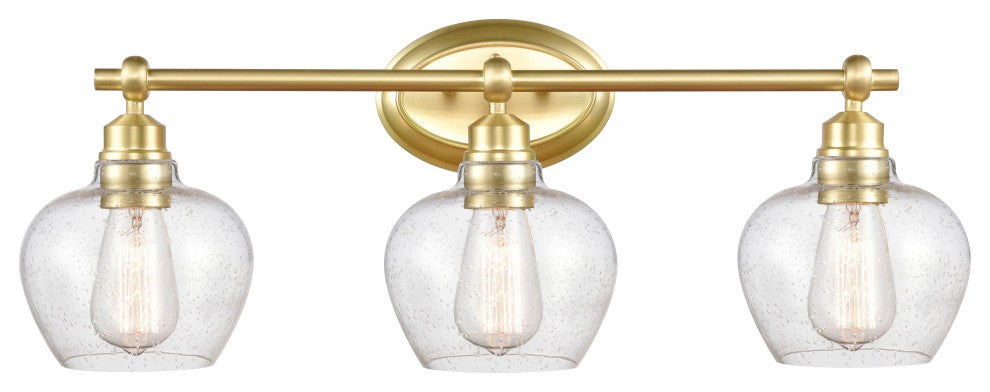 Innovations 438-3W-SB-G4384-LED Amina 3 Light Bath Vanity Light, Satin Brass