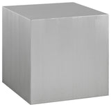 Modern Silver Cast Stainless Steel Side Table