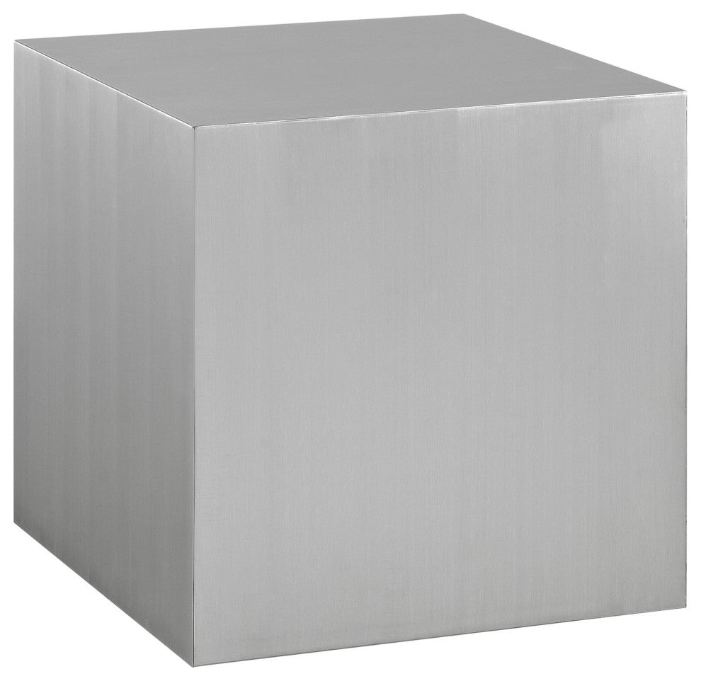 Modern Silver Cast Stainless Steel Side Table