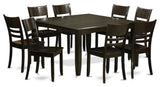 9-Piece Dining Room Set, Table With Leaf and 8 Chairs, Cappuccino