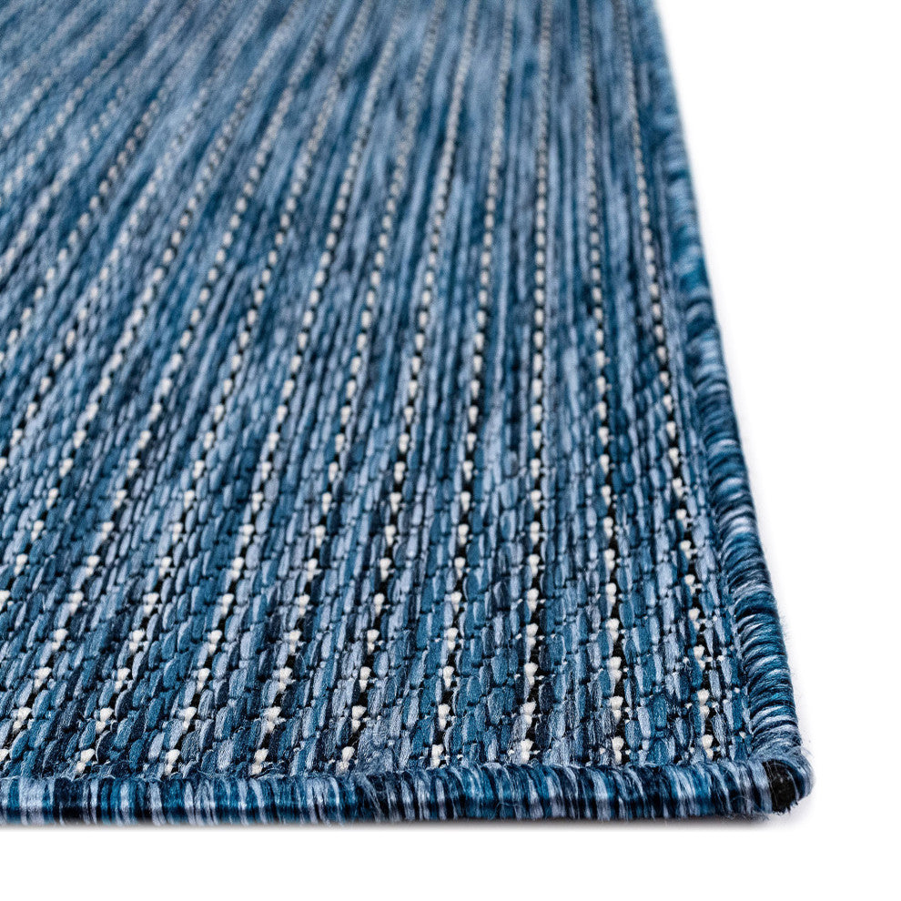 Carmel Texture Stripe Indoor/Outdoor Rug, Navy, 1'11"x4'11" Runner