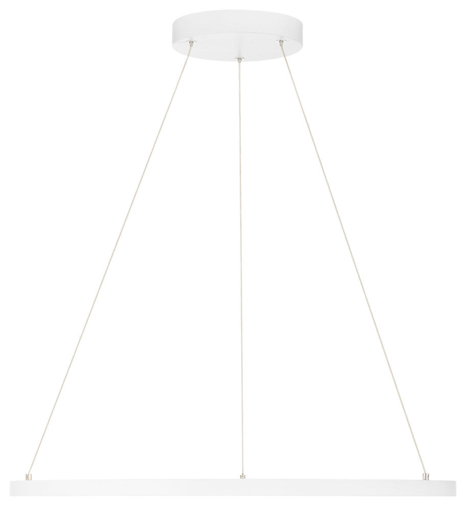 Access Lighting 52068LEDD/ACR Anello 24"W LED Ring Chandelier - Matte White