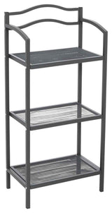 3-Tier Metal Bathroom Storage Shelf, Grey, Grey