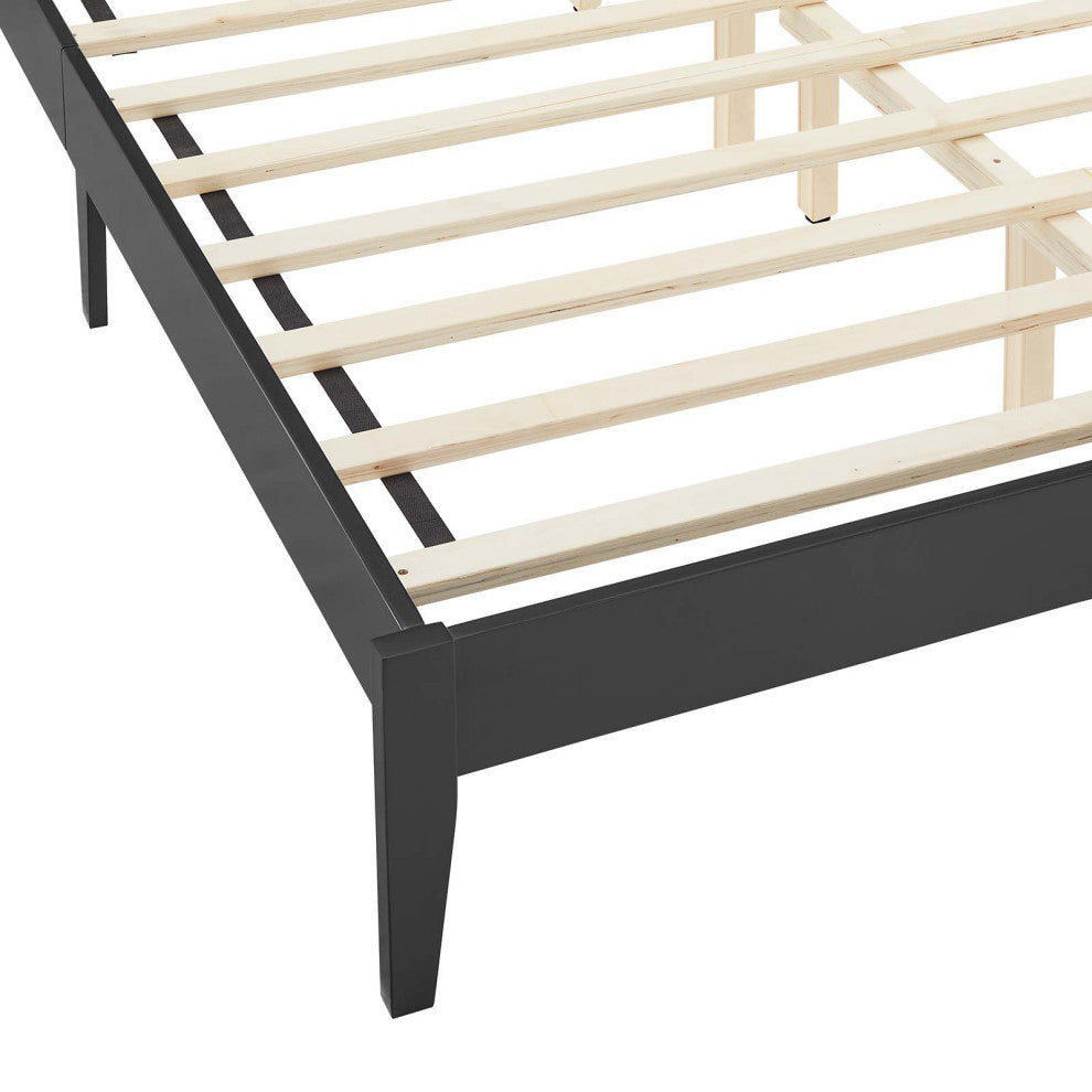 Sirocco Rattan and Wood King Platform Bed, Black