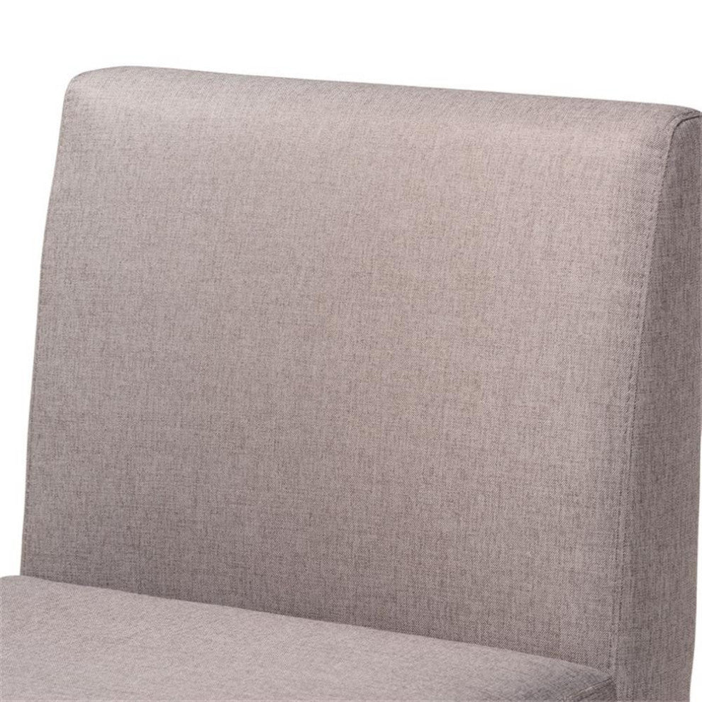 Bowery Hill Grey Fabric Upholstered and Walnut Finished Wood Dining Chair