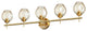 5 Light Halogen Vanity Vintage Bronze with Champagne Glass