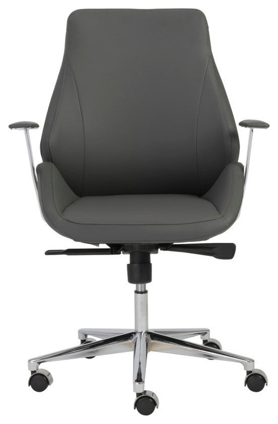Bergen Low Back Office Chair, Gray/Aluminum