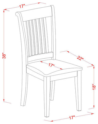 3-Piece Dinette Table Set - Table And 2 Cushion Seat Dining Chairs In Oak