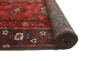 Fine Vintage Distressed Radbyrne Rust/Blue Runner, 3'4x9'11