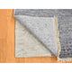 Goose Gray Broken Persian Design Silk Hand Knotted Short Runner Rug 2'6"x5'10"