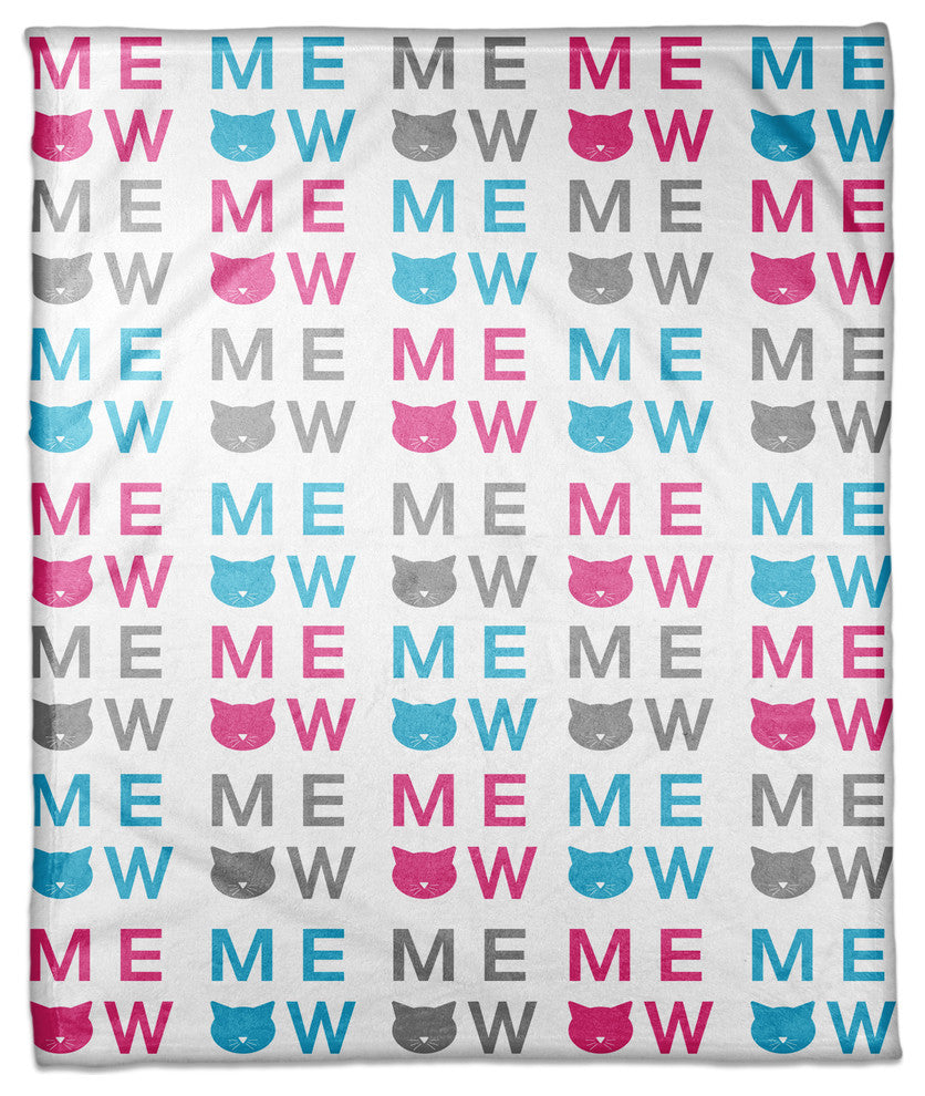 Meow 60x80 Coral Fleece Blanket
