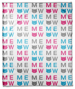 Meow 60x80 Coral Fleece Blanket