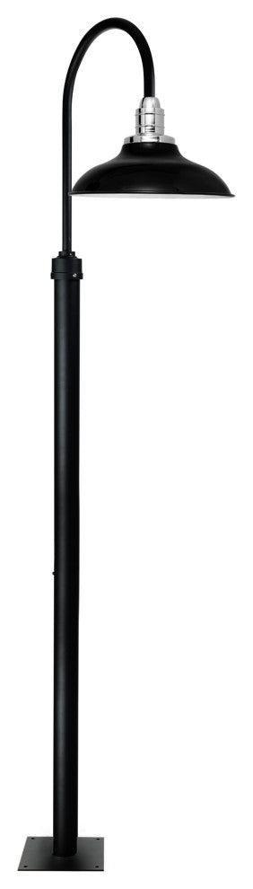 Cocoweb 12" Peony LED Post Lamp in Black With 8'' Post