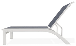 Kendall Sling Stackable Outdoor Chaise Lounge, Augustine Denim/Snow