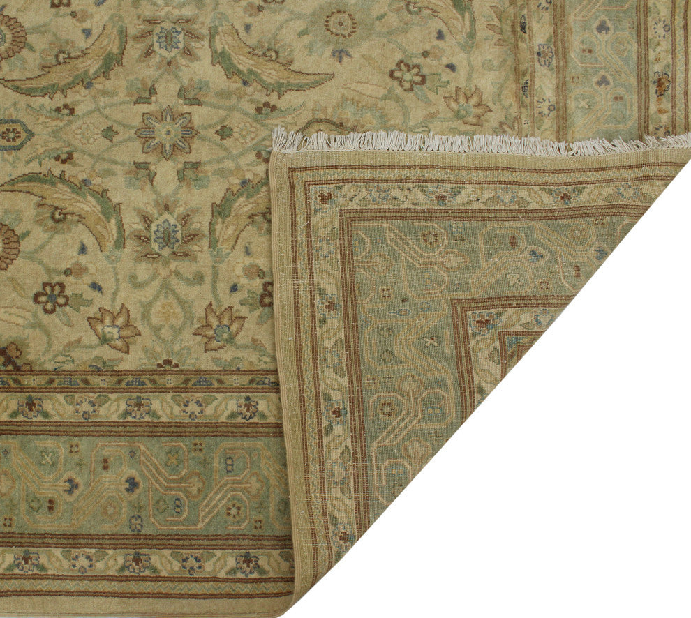 Turkish-Knotted Ankara Lahore Beige Rug, 6'2x8'7