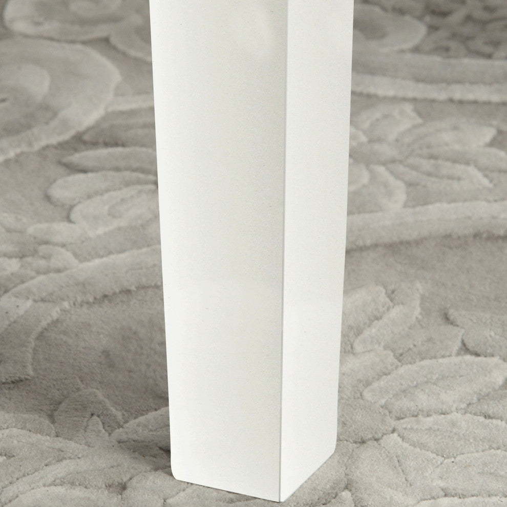 Contemporary Vanity Set, Elegant Mirrored Design With Tri Folding Mirror, White