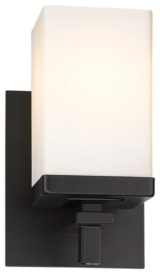 Golden Lighting DDDD-BA1 Maddox 8" Tall Bathroom Sconce - Matte Black / Opal