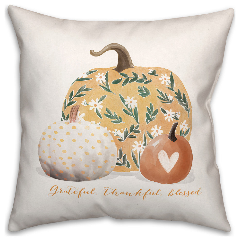 Patterend Pumpkins 18x18 Indoor/Outdoor Pillow