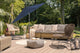 9' Round Push Tilt Market Umbrella, Navy, Antique Bronze Pole