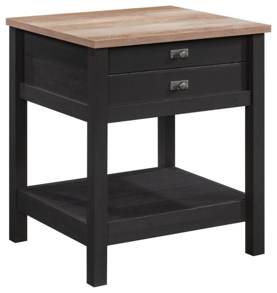 Sauder Cottage Road Engineered Wood 1-Drawer Bedroom Nightstand in Raven Oak