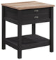 Sauder Cottage Road Engineered Wood 1-Drawer Bedroom Nightstand in Raven Oak