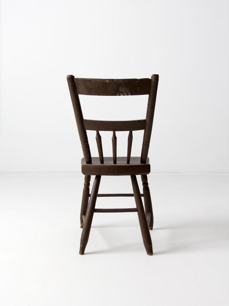 Consigned, Antique Plank Seat Farmhouse Chair