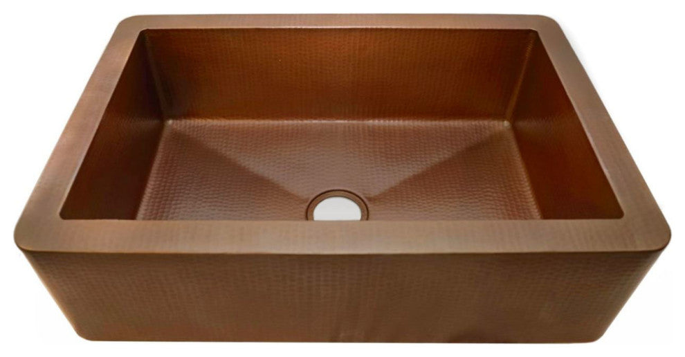 30" Fernanda Copper Farmhouse Kitchen Sink by SoLuna, Cafe Natural