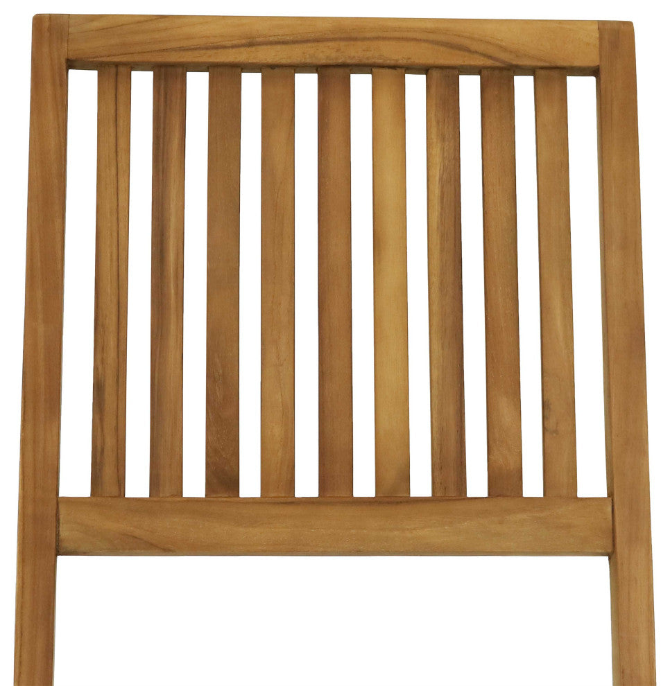 Sunnydaze Nantasket Teak Outdoor Folding Patio Chair With Slat back, 2