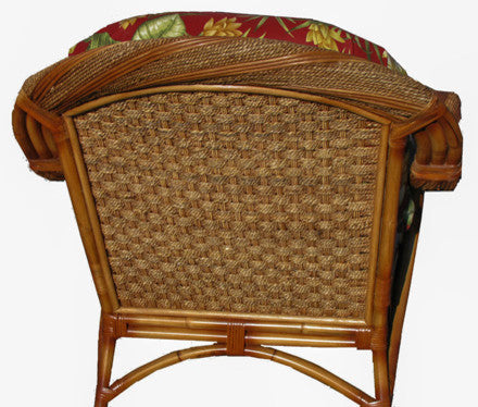 Caneel Bay Arm Chair in Cinnamon, Botanical-Fern Fabric