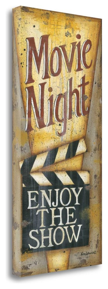 "Movie Night" By Kim Lewis, Giclee Print on Gallery Wrap Canvas, Ready to Hang