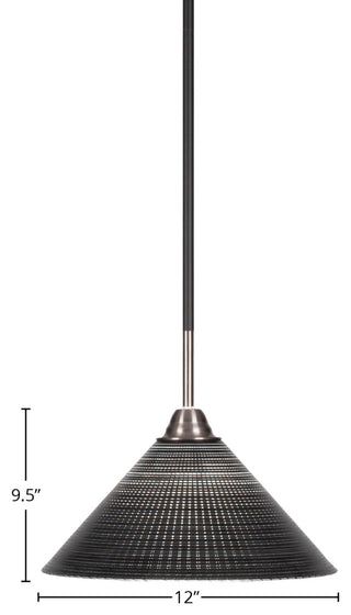Paramount Mini Pendant, Matte Black & Brushed Nickel, 12" Black Matrix
