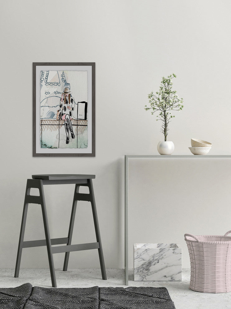 "Chillin' at Paris" Framed Painting Print, 16"x24"